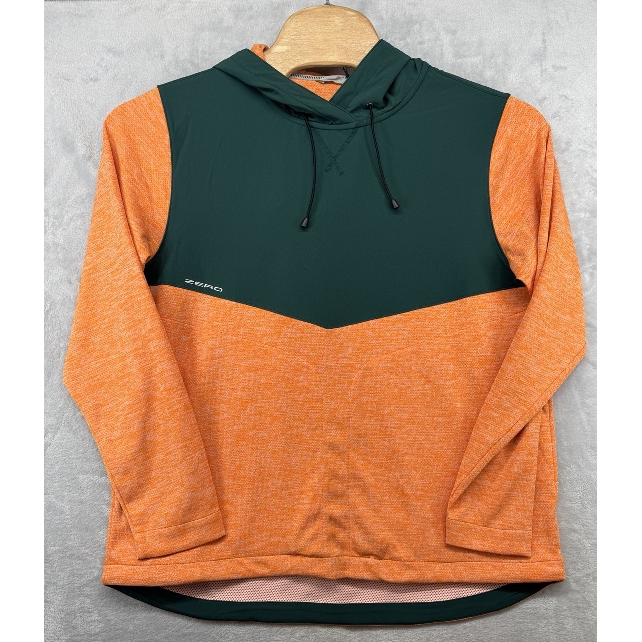 Zero Restriction Tyson Hoodie Blaze Orange Green Performance Golf Men's L Nwt